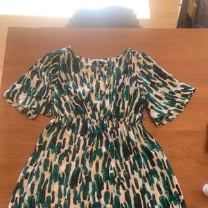 Teal and Black Printed Amanda Uprichard Dress